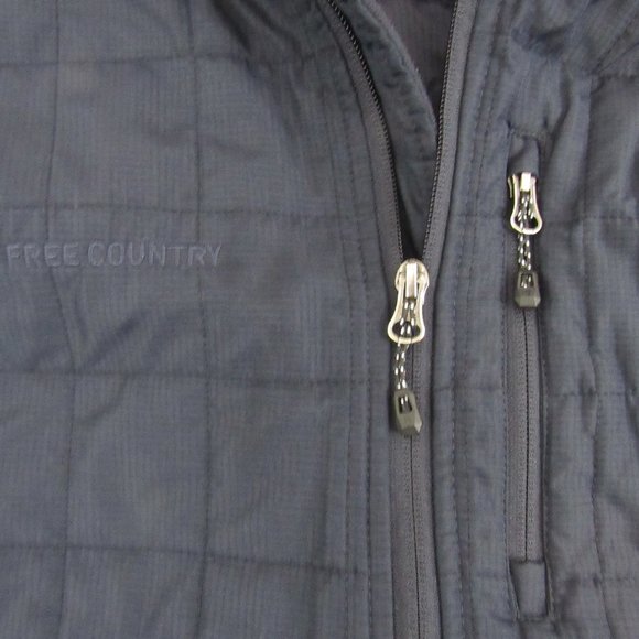 FREE COUNTRY Quilted Fleece Jacket, Men's M (38-40) Navy Blue, Quilted, Full Zip - Picture 9 of 9